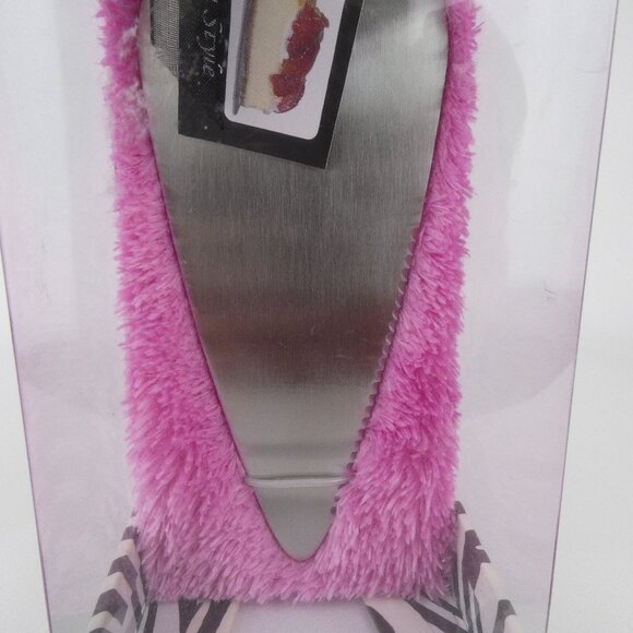 High Heel Cake Server Zebra Black White Magnetic Heel Wild Eye Designs NEW - Picture 14 of 15
